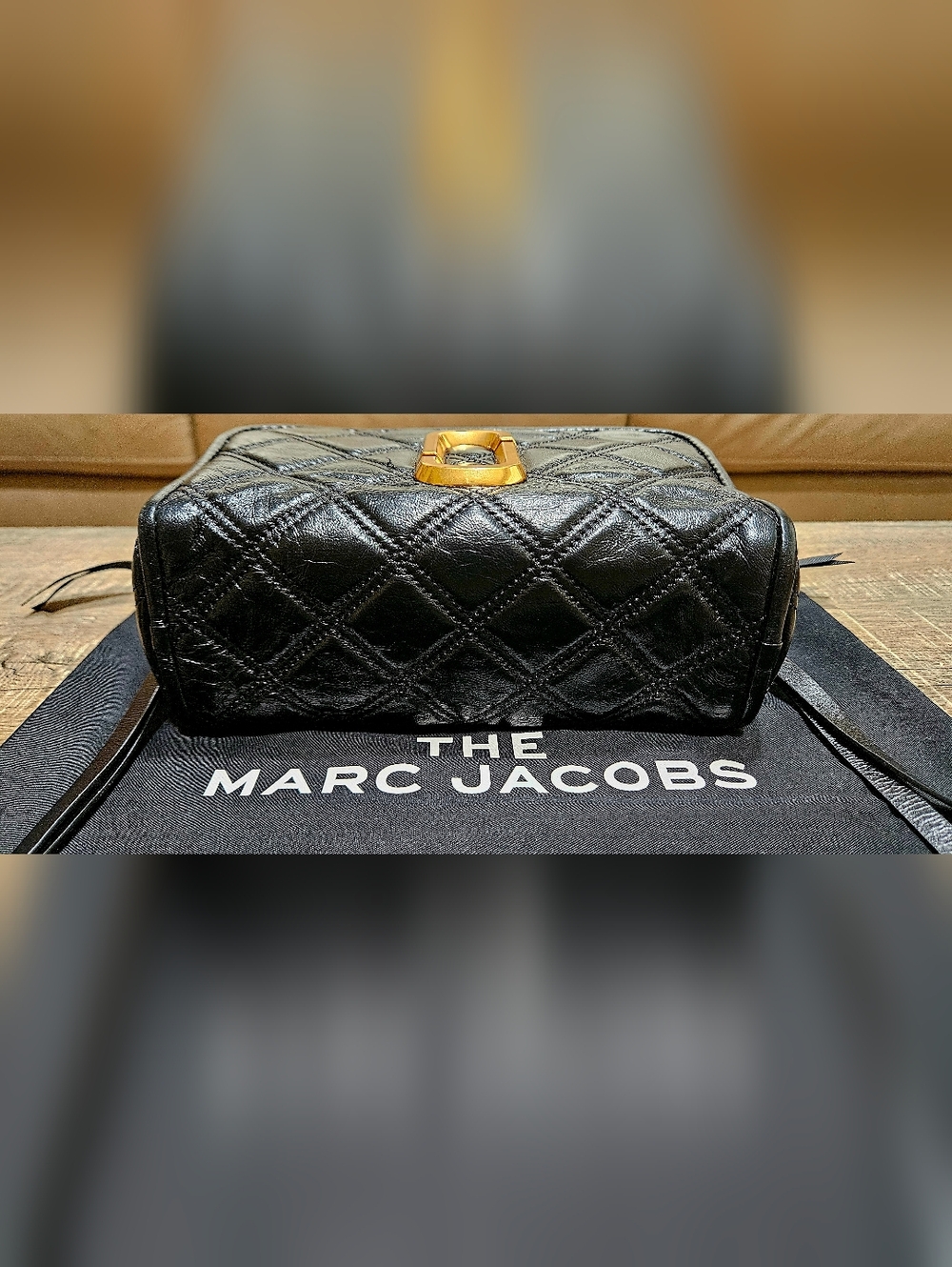 MARC JACOBS Quilted Softshot (Black/Gold) Camera Bag Charm Chain Crossbody Strap - Picture 10 of 16